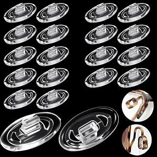 Mabor 10 Pairs Clear Silicone Nose Pads for Glasses, Push-in Eyeglass Nose Pad Replacement - Anti-Slip Oval Pieces