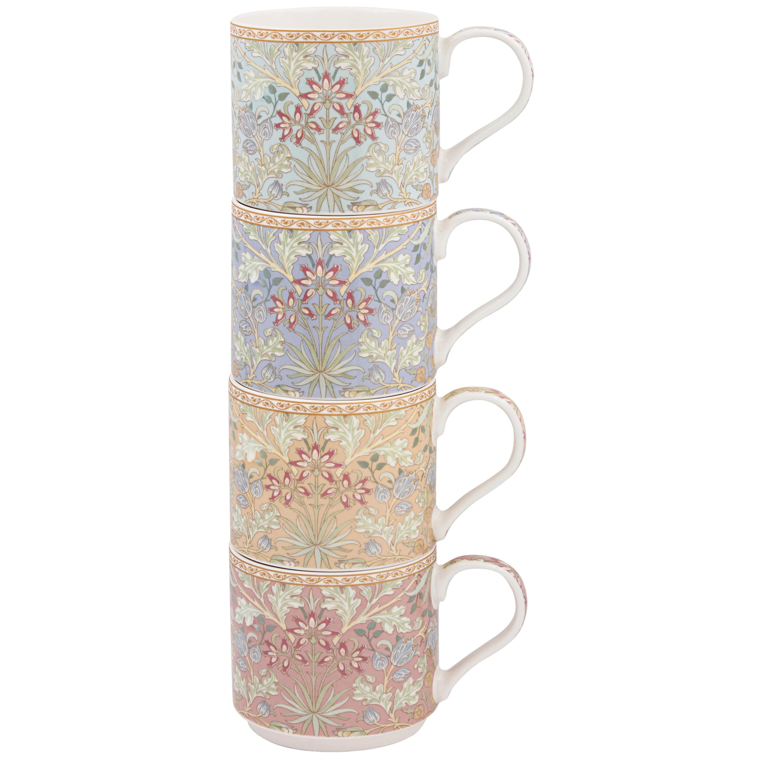The Leonardo Collection Wm. Morris Hyacinth Stack Mugs Set of 4 x 300ml