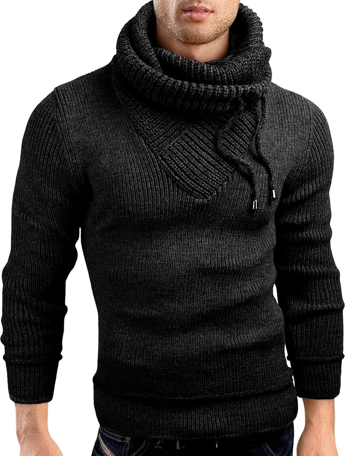 Grin&Bear Slim Fit Shawl Collar Knit Sweatshirt Cardigan Hoodie, GEC555