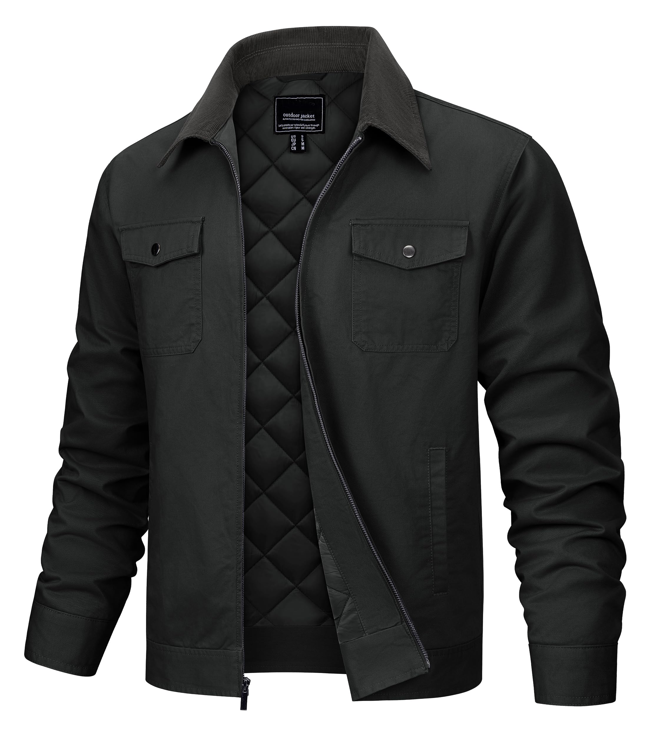 TACVASEN Quilted Cotton Shacket
