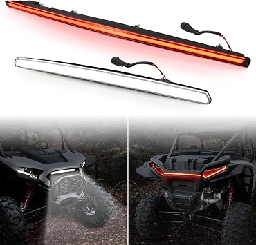 SAUTVS Accent Light Kit for RZR XP 1000 2024+, Front LED Grille Accent Signature Light and Black Rear Center Accent Lamp Taillight for Polaris RZR XP/XP4 1000 2024 2025 Accessories2PCS, #2889539