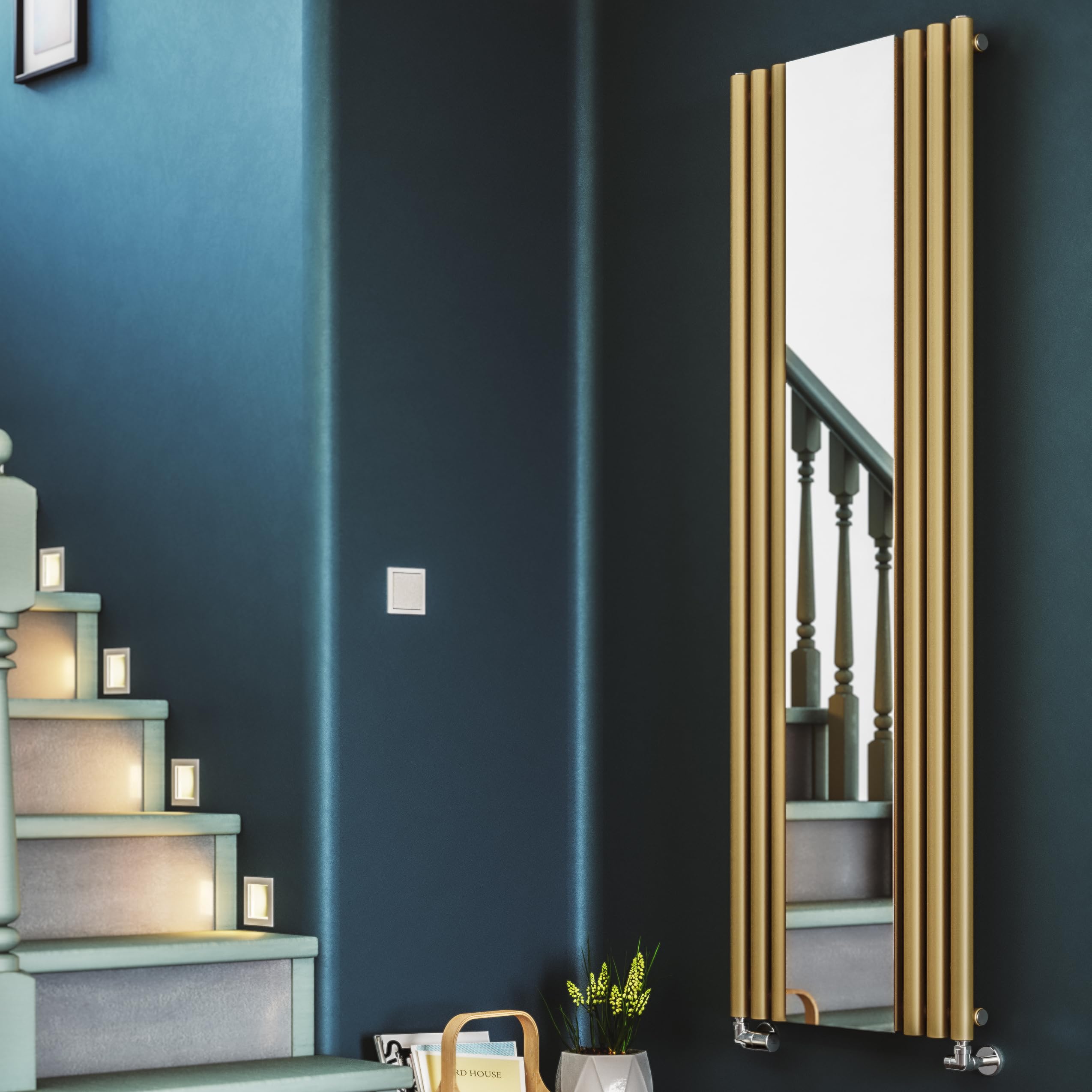 Terma Rolo Mirror Radiator 1800 x 590mm - Brass - High Heat Output
