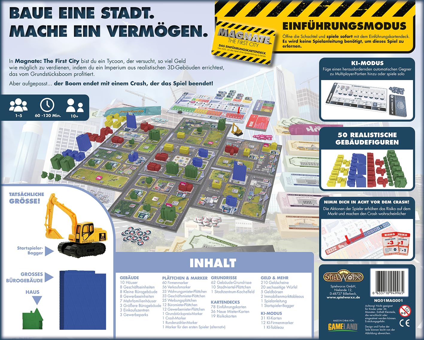 Spielworxx, Magnate: The First City, Kennerspiel, Strategiespiel, 1-5 Spieler, ab 10+ Jahren, 60-120 Minuten, Deutsch