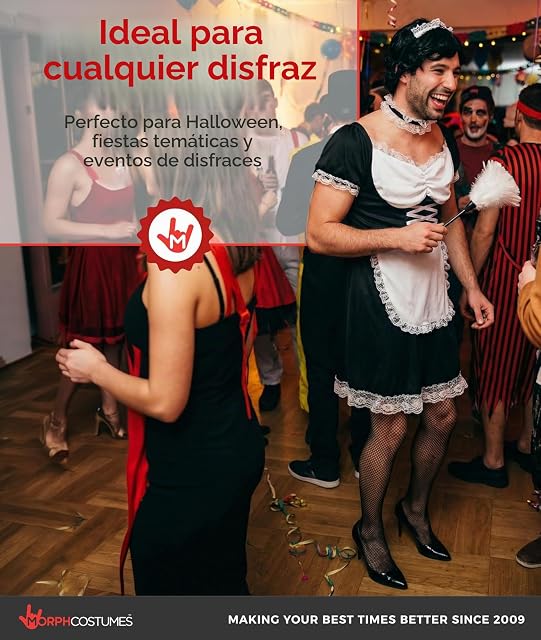 Foto 5 de 7 de Fun Shack Disfraz Sirvienta Hombre, Disfraz de Doncella Halloween, XL