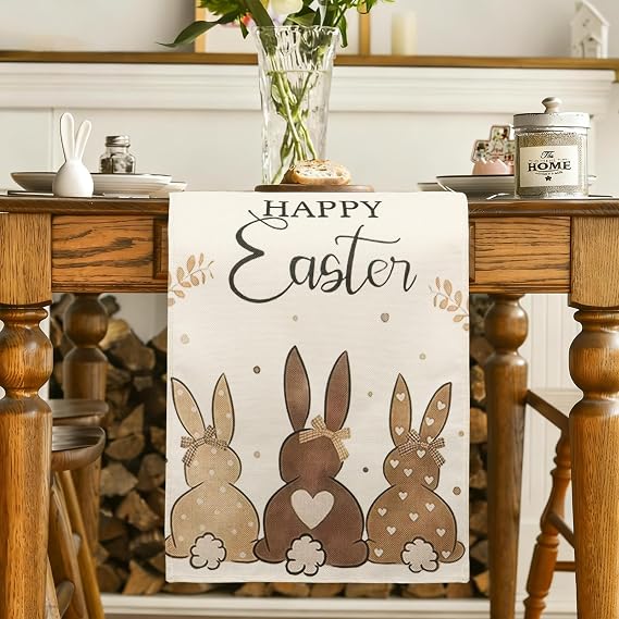 Easter Table Decoration 40 x 238 cm Rabbit Easter Table Runner Spring Easter Tablecloth Washable Table Runner Easter Table Runner Easter Table Decoration Happy Easter Easter Runner Modern for Kitchen Living Room
