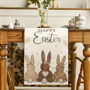 Easter Table Decoration 40 x 238 cm Rabbit Easter Table Runner Spring Easter Tablecloth Washable Table Runner Easter Table Runner Easter Table Decoration Happy Easter Easter Runner Modern for Kitchen Living Room