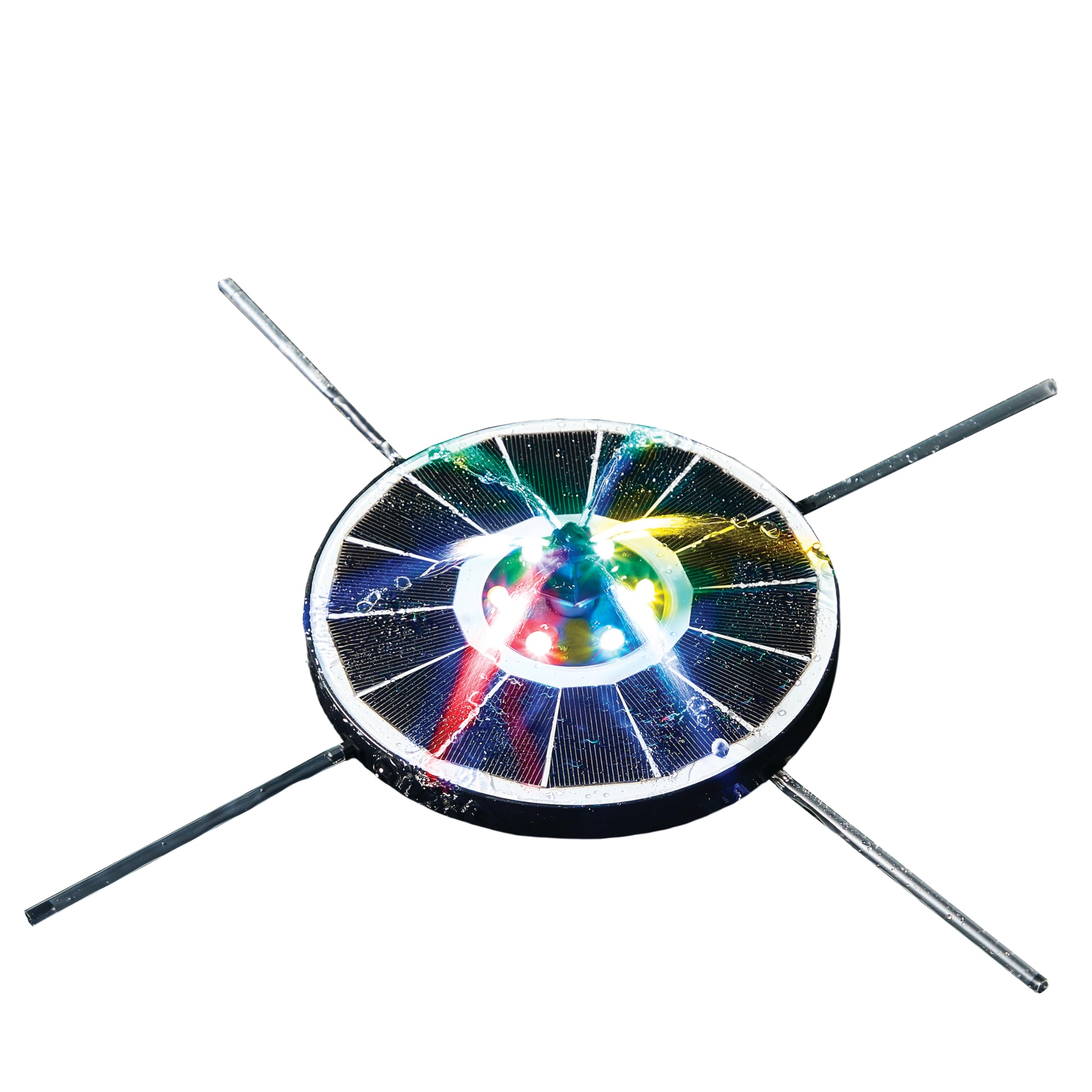 Coopers of Stortford - Solar Colour-Changing Water Fountain - Floating LED Pond Feature - 7 Spray Patterns Up to 60cm - Auto-Illuminating LEDs - No Cables or Electricity Needed