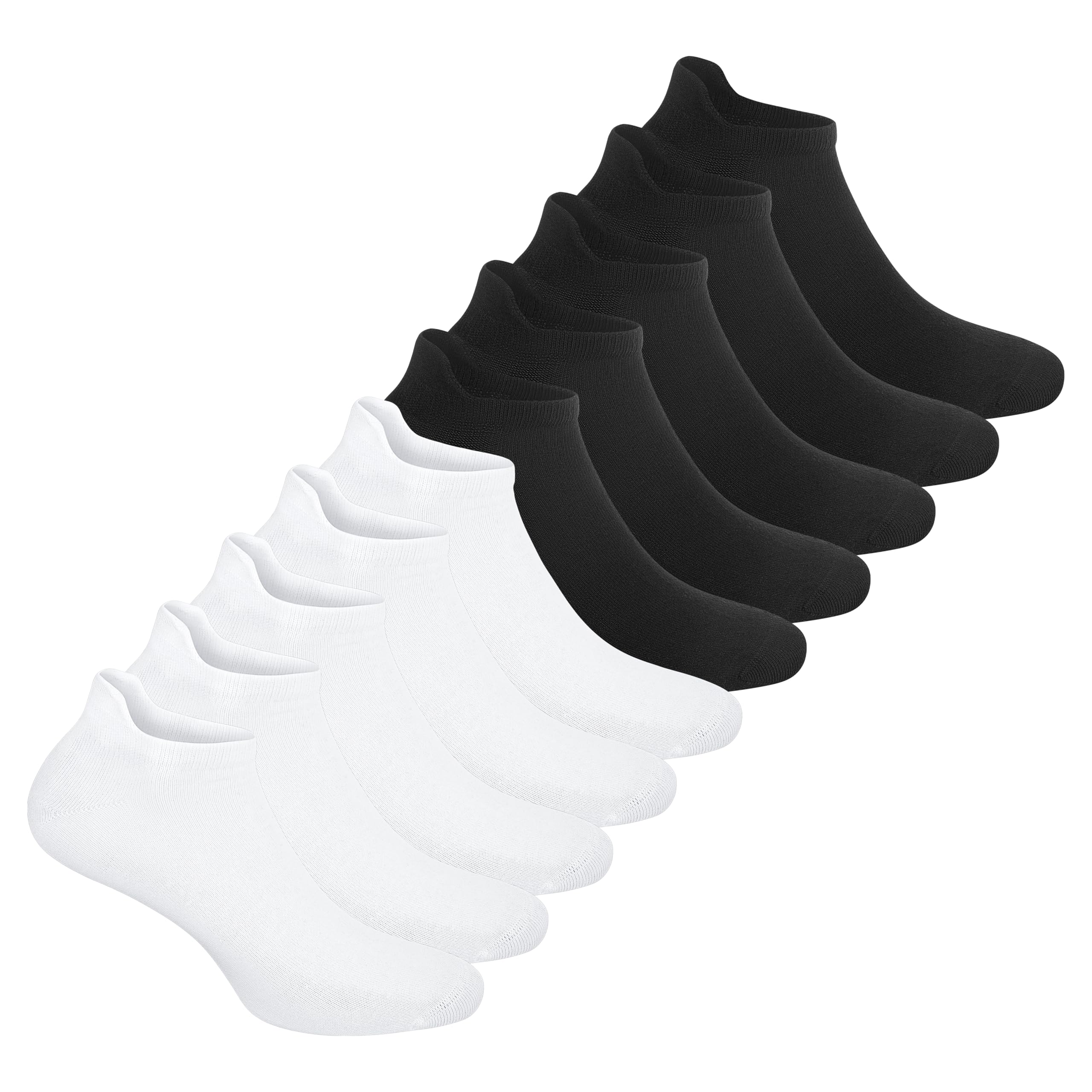 NYME Sneaker Socken Herren Damen 6er & 10er Pack - Füßlinge Kurze Socken - Baumwolle mit Komfortbund ohne drückende Naht Gr. 35-50