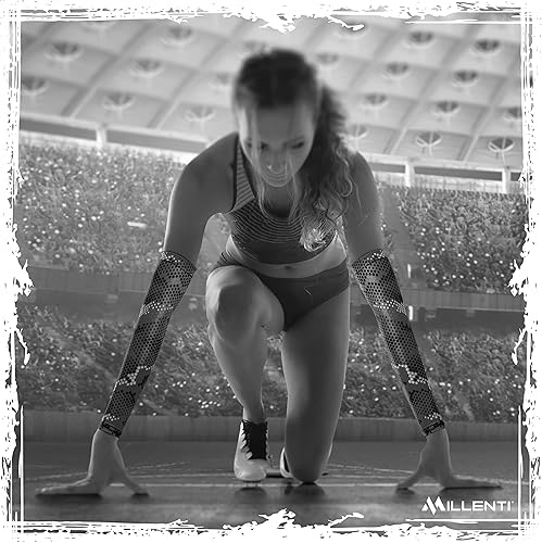 Miniatura 8 de Millenti Manga de compresión para brazos refrigerantes, mangas de recuperación deportivas con protección solar, se enfría cuando está mojado, unisex