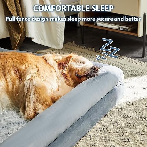 Miniatura 2 de WNPETHOME Cama extragrande XXL para perro, sofá lavable para perro con funda impermeable extraíble, sofá cama grande ortopédica para mascotas con