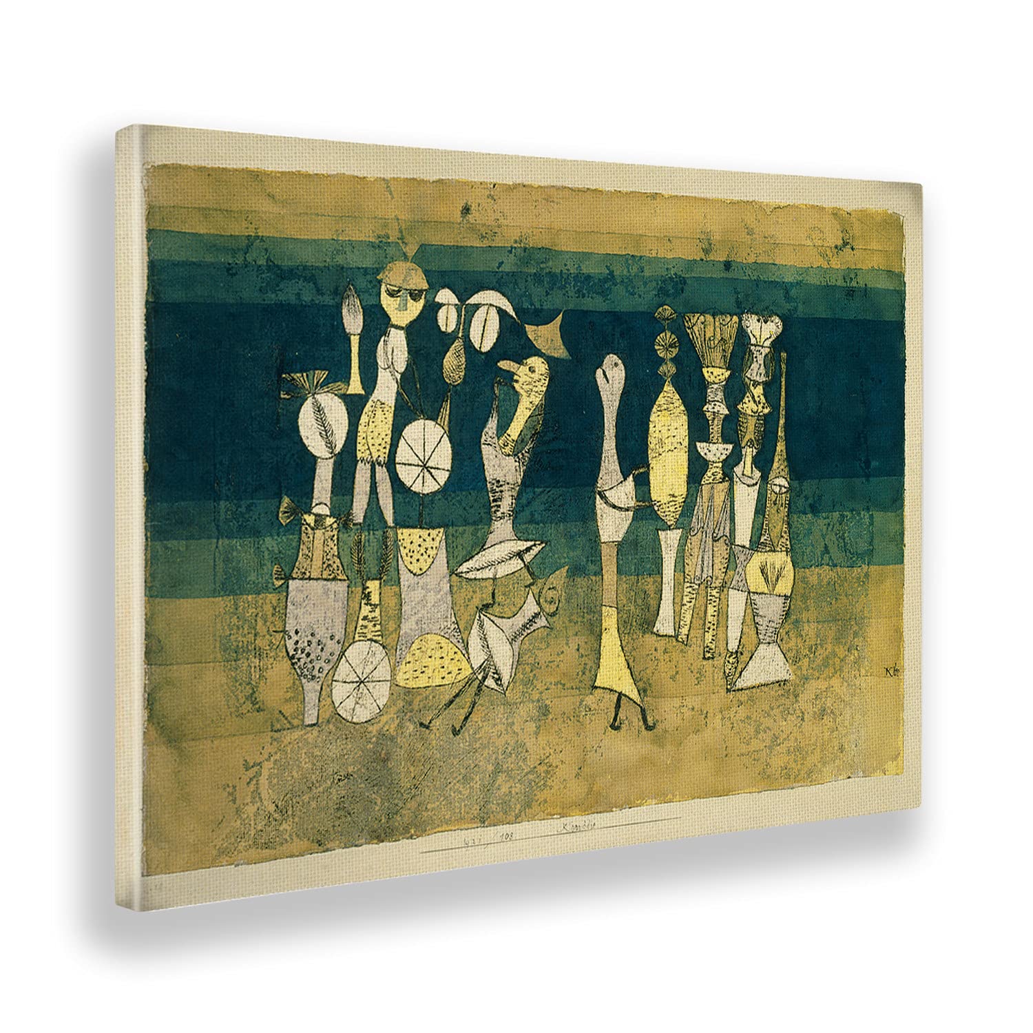 Giallobus - Quadro - Paul Klee - Commedia - Tela canvas - 140x100 - Pronto da appendere - Quadri moderni per la casa