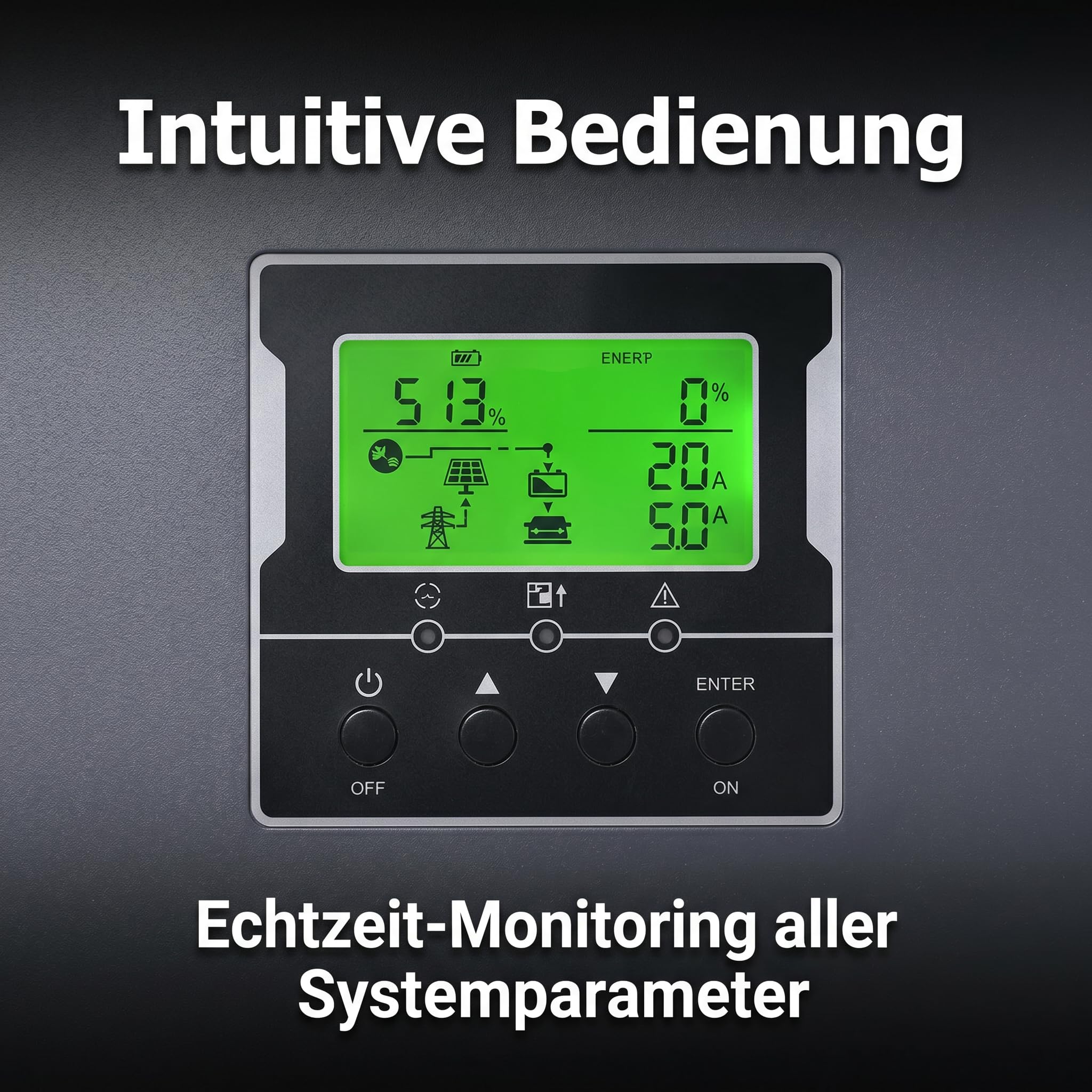 5500W 48V Hybrid-Wechselrichter 230V mit MPPT Solar-Laderegler, Off-Grid & Netzbetrieb, LiFePO4/Blei-Säure kompatibel, Backup-Funktion, 0% MwSt