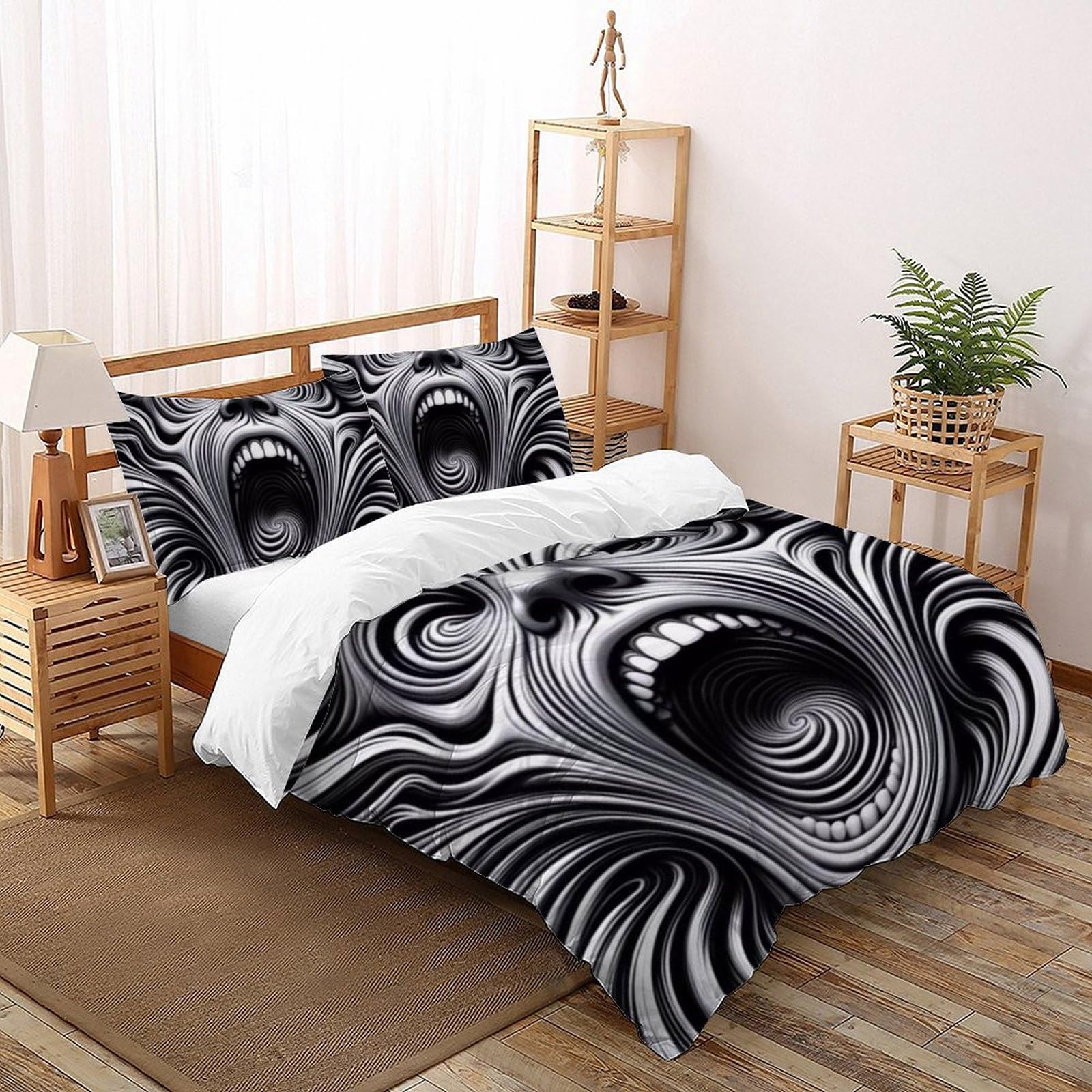 Parure de couette microfibre 200x200cm résumé 3D au toucher doux et entretien facile