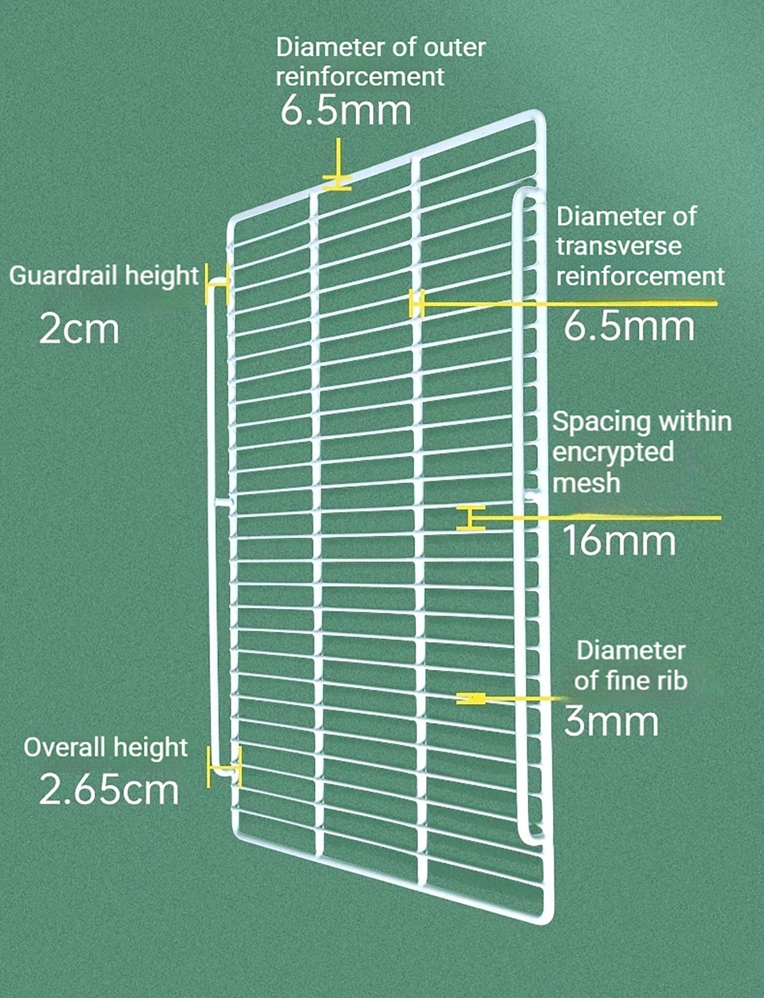 Estantes divisores del congelador: organizador de estantes de alambre | Divisores de rejilla metálica for almacenamiento profundo en refrigeradores, vitrinas y estanterías(21.3x16.5in/540x420mm)