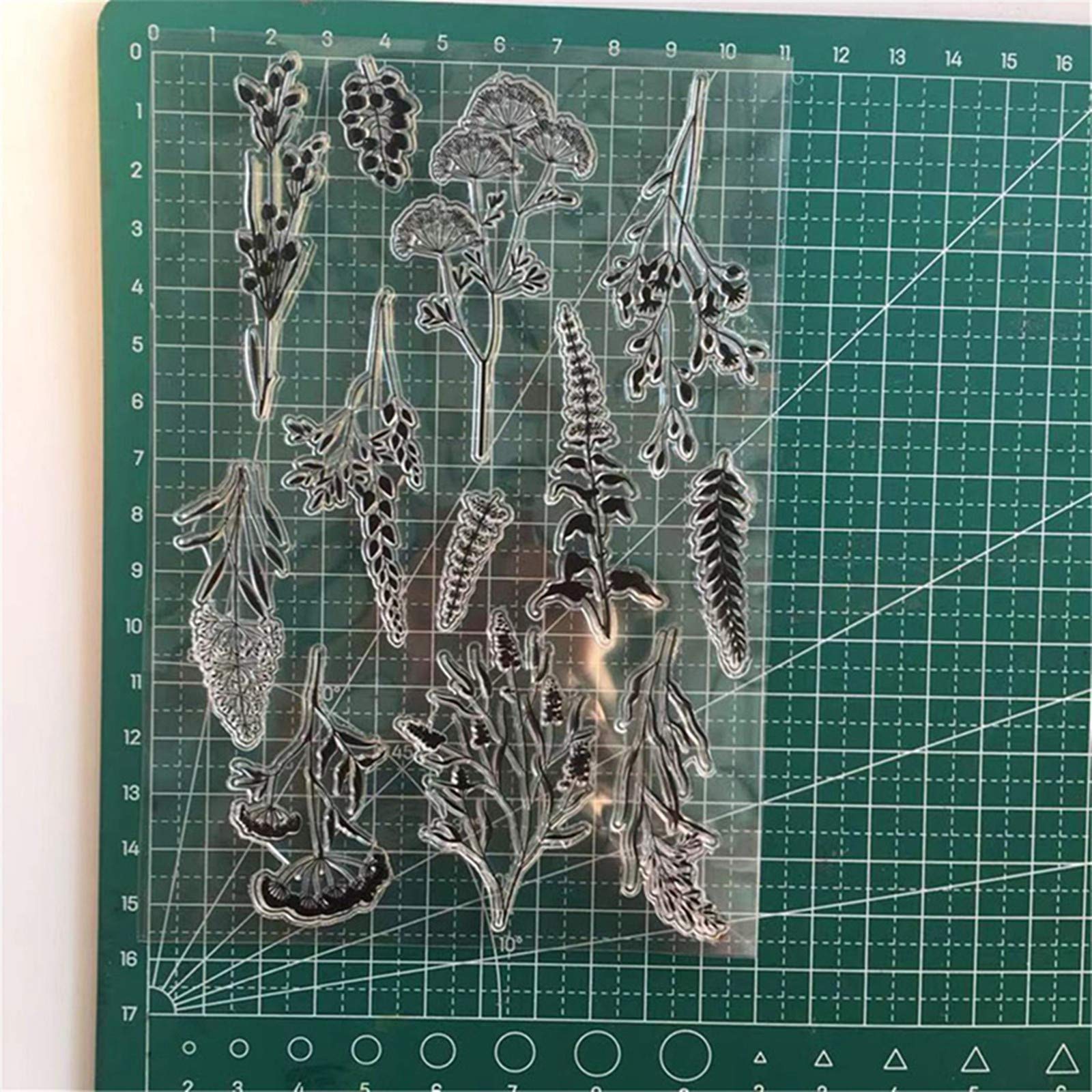 ORIGACH Set di timbri trasparenti e fustelle con parole sentimentali, per album di ritagli, album di ritagli, biglietti decorativi
