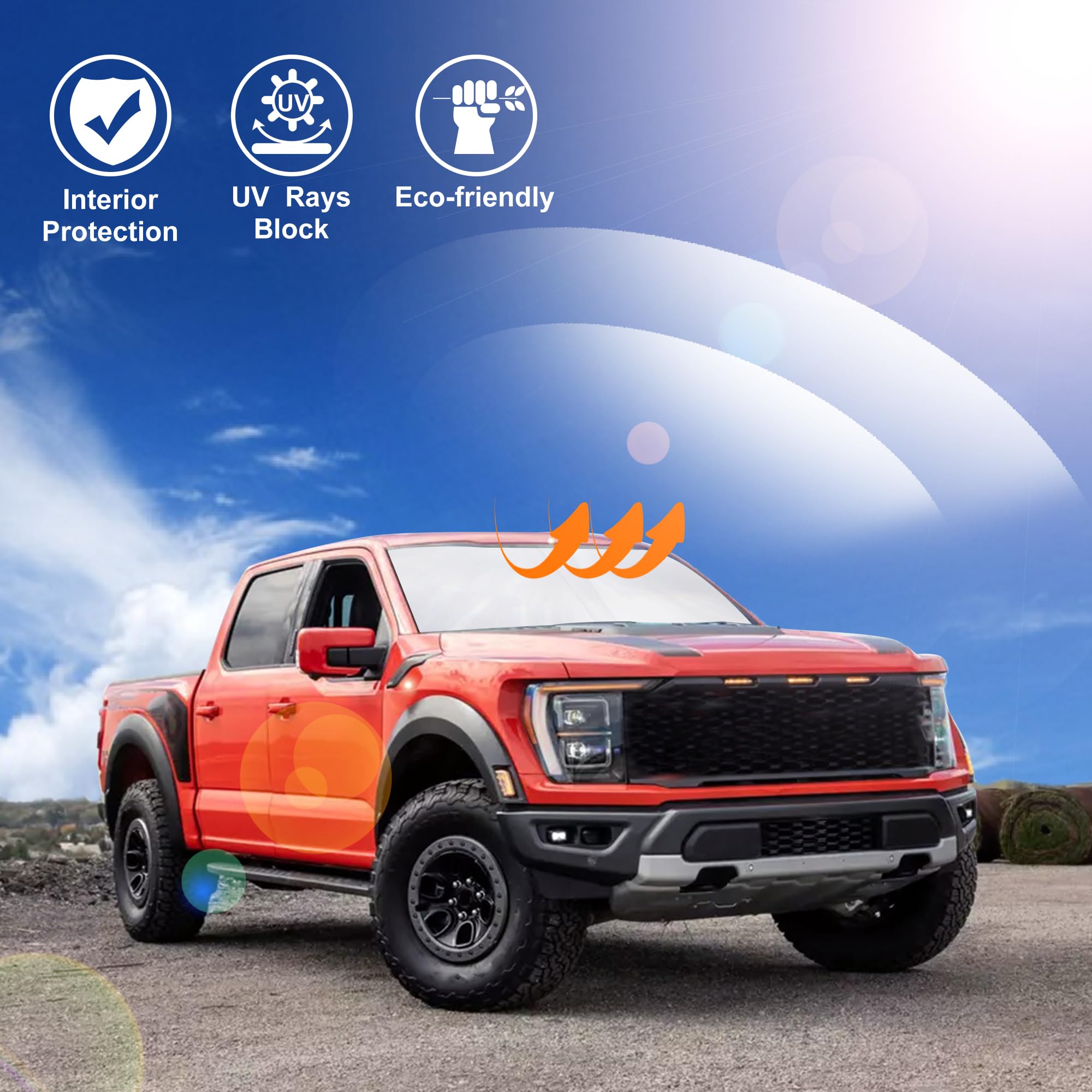 D-Lumina Windshield Sun Shade For 2021-2025 F-150 F150 Lariat