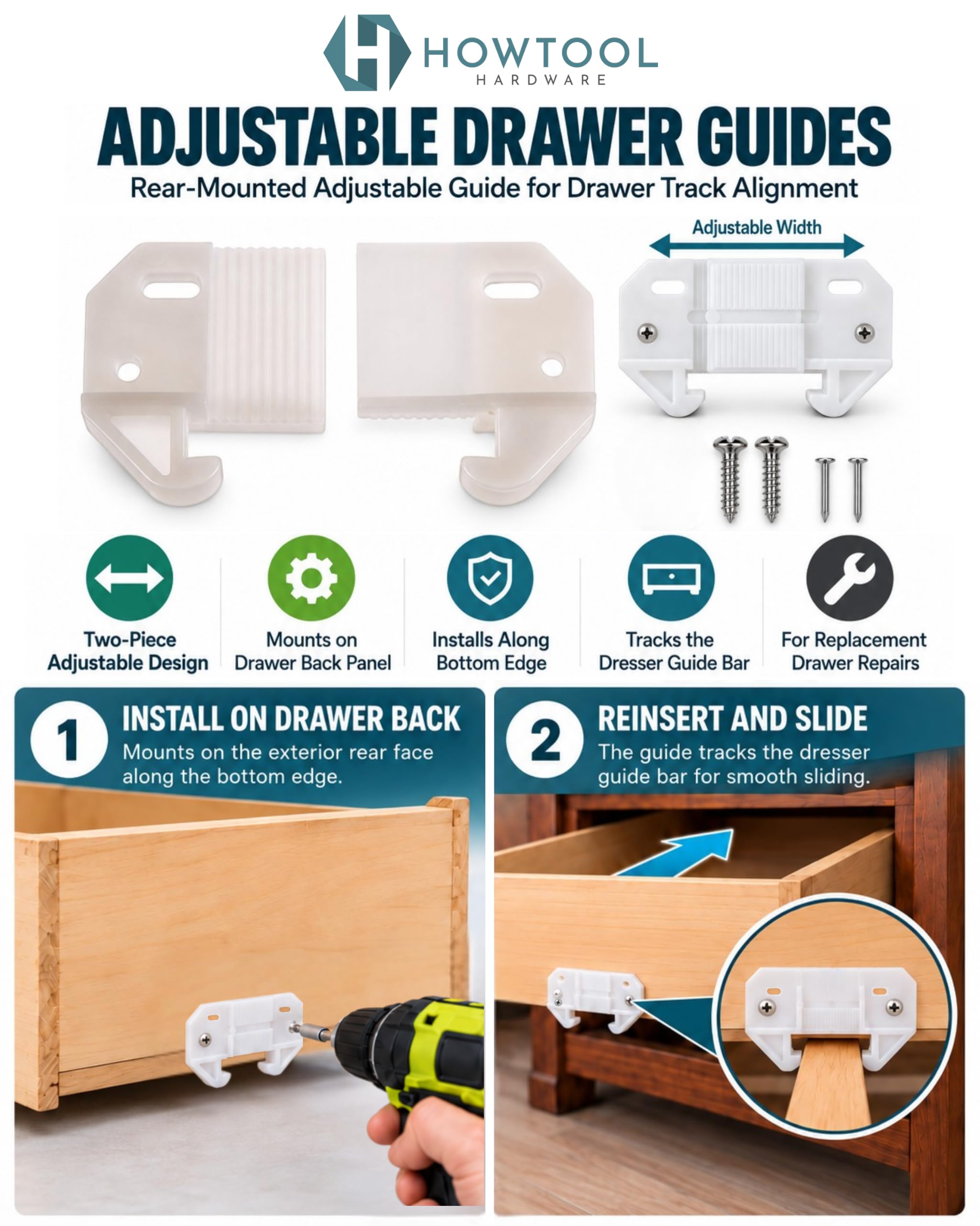 Adjustable Drawer Guides - Restore Your Drawers! -6