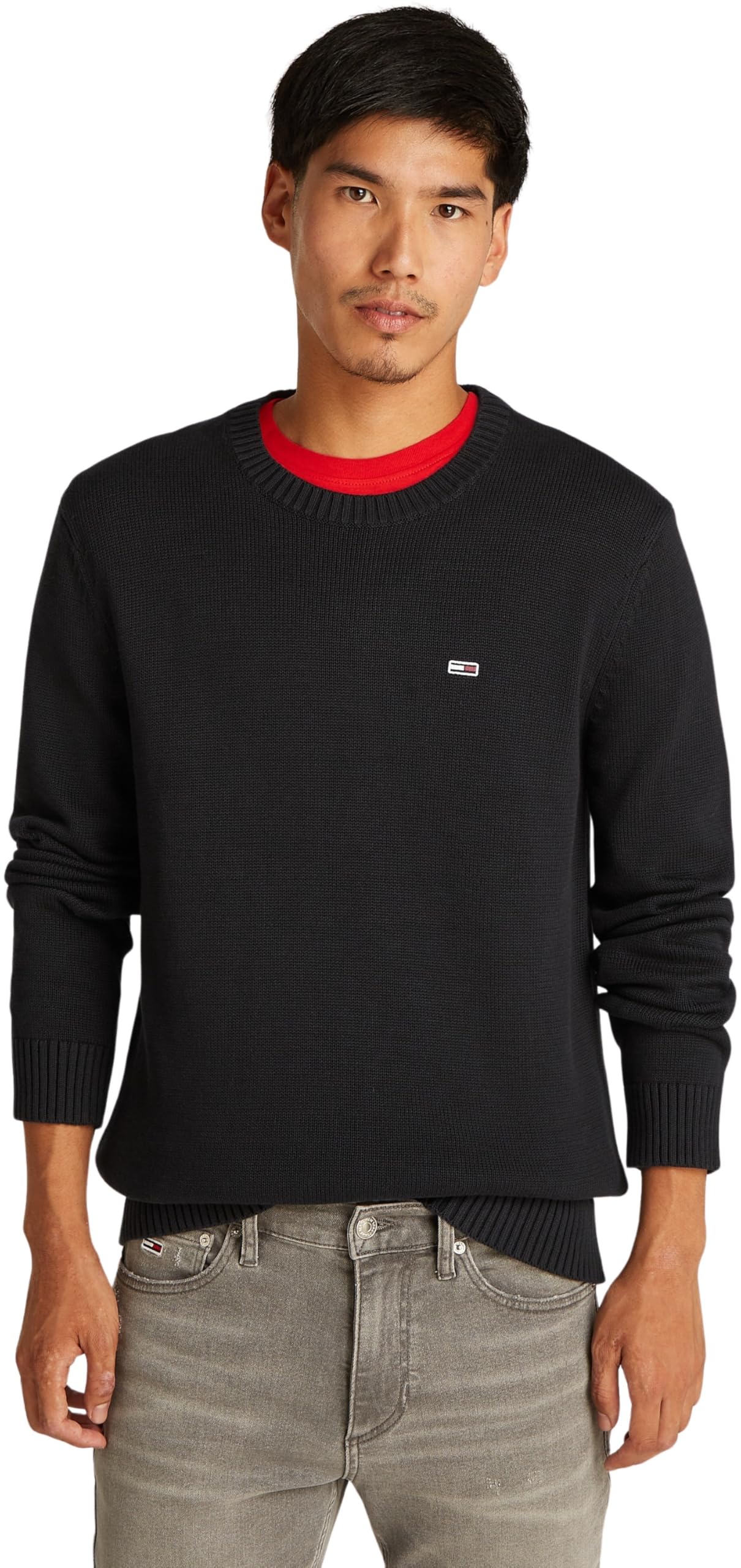 Tommy Jeans Herren Pullover Slim Fit Crew Neck Sweater Strickpullover
