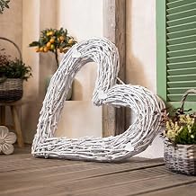 Large Decorative Heart Romance Vine Branches Whitewashed Diameter 70 cm Decorative Wreath | Door wreath, wall wreath, heart decoration