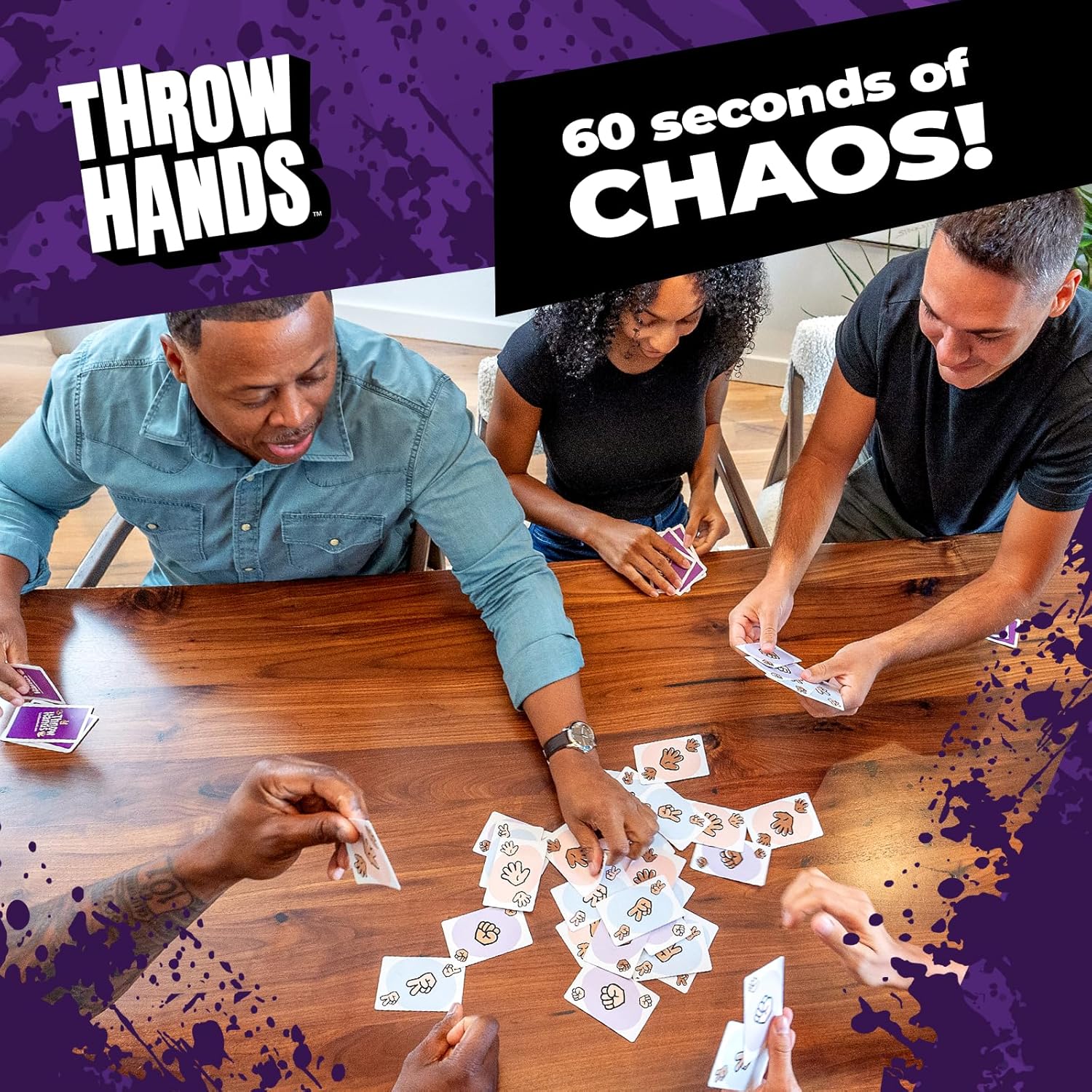 Throw Hands – The Absurdly Fast and Absolutely Chaotic Card-Shedding Game for 2 to 8 Players – 60 Second Card Game for Friends, Families, and Game Night – Ages 7+