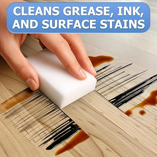 Miniatura 4 de 50 esponjas de melamina para limpieza, esponja de melamina blanca, prácticos bloques de limpieza (3.9 x 2.4 x 0.8 in), superficie resistente a