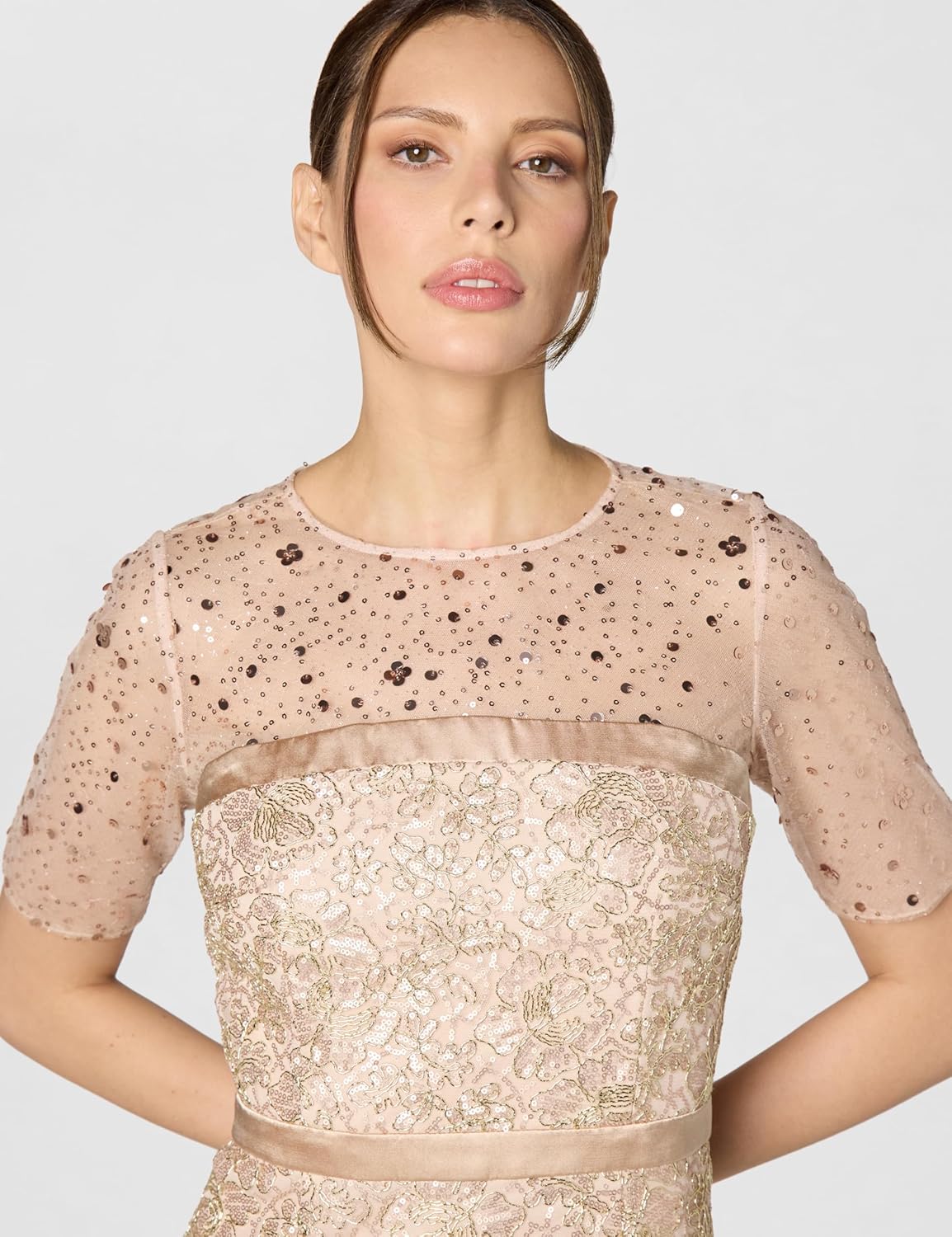 JS Collections Women's Maisie Illusion Column Gown - Image 3