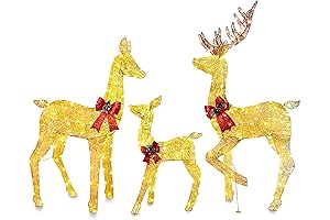 Joiedomi Christmas Decoration Rattan Deer Family