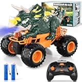 Bennol Remote Control Dinosaur Truck Toys for Kids Boys 3-5 4-7, 2.4GHz RC Dino Car Toys with Light, Sound & Spray, Indoor Outdoor All Terrain Electric RC Monster Car Gifts for 3 4 5 8 10 12 Boys Kids