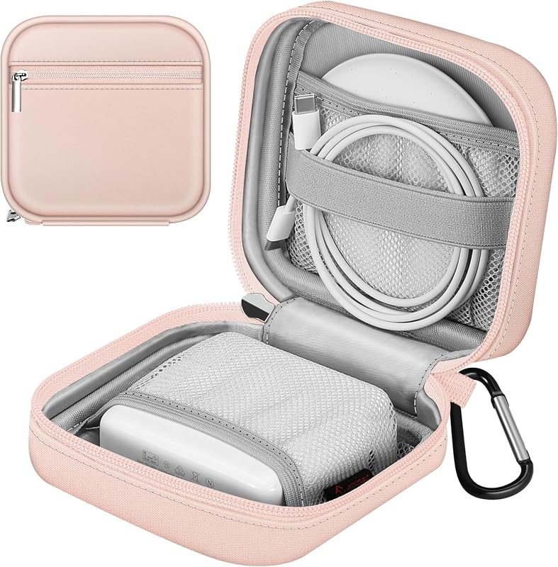 FINPAC Charger Case for MacBook, Small Electronic Organizer Pouch Bag | Portable Travel Storage for MacBook Power Adapter, Laptop Accessories, Magic Mouse, USB Drives, Gadgets, Pink