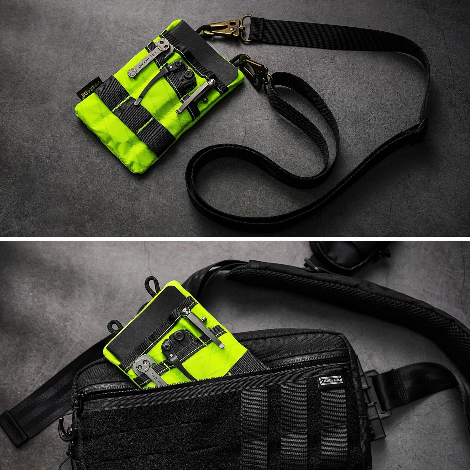 VIPERADE VE1 X-Pac EDC Werkzeugtasche Organizer EDC Pouch Klein EDC Taschen Pocket Organizer Nylon Multitool Tasche Klein für Taschenlampe Taschenmesser Stift Notizbuch-Xpac Hot-Limonka