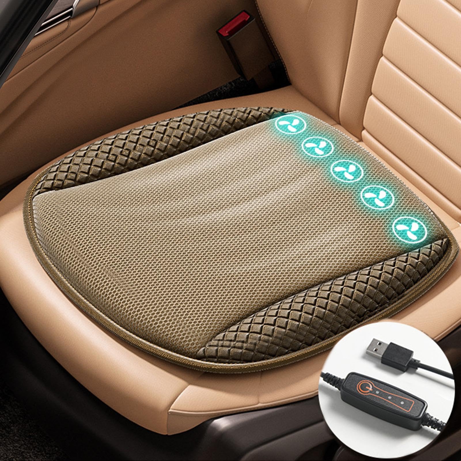 Autostoel Koelkussen, Koel Zitkussen Met Ventilator, USB Geventileerde Zitkussen Met Airconditioning