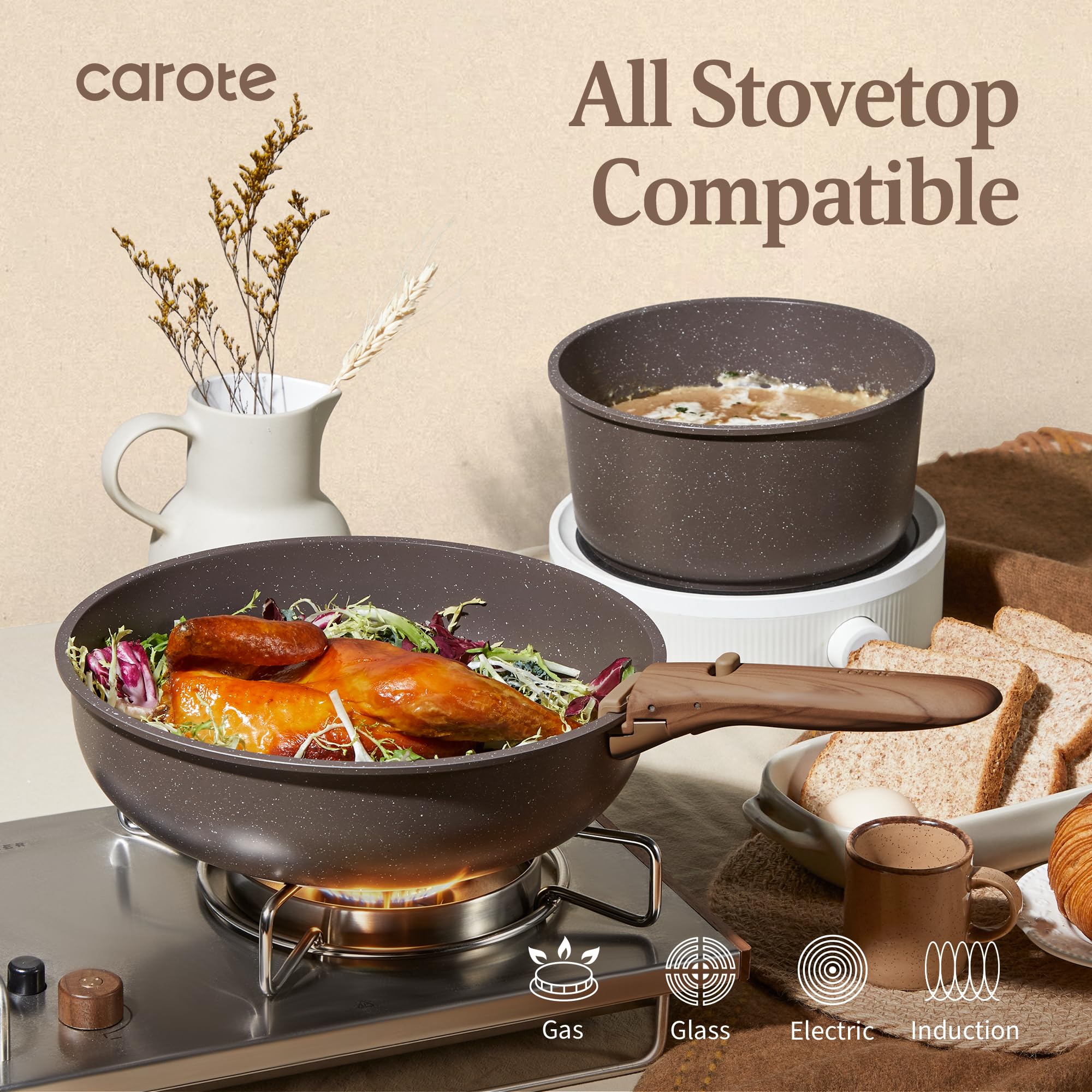 CAROTE 21 Piece Cookware Set - Non Stick Pots & Pans -5 CAROTE 21 Piece Cookware Set - Non Stick Pots & Pans -5
