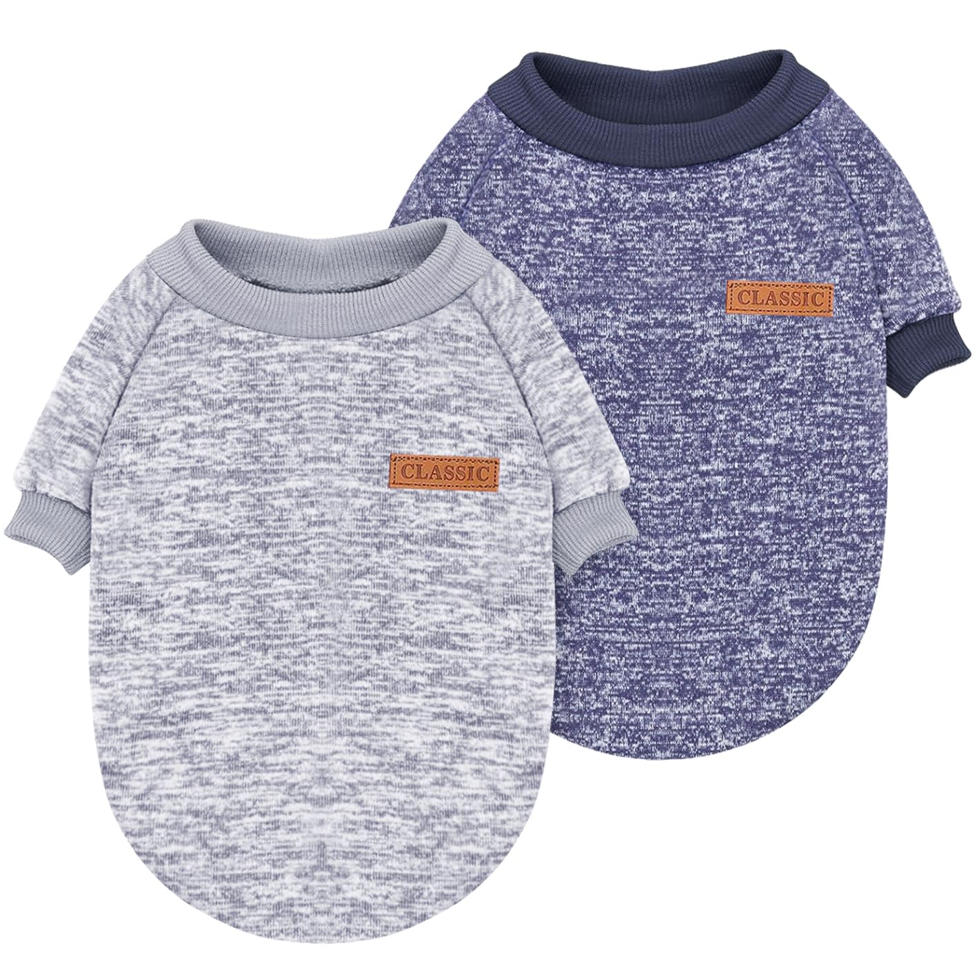 Idepet Maglione per animali domestici (Grigio BluNavy, L)