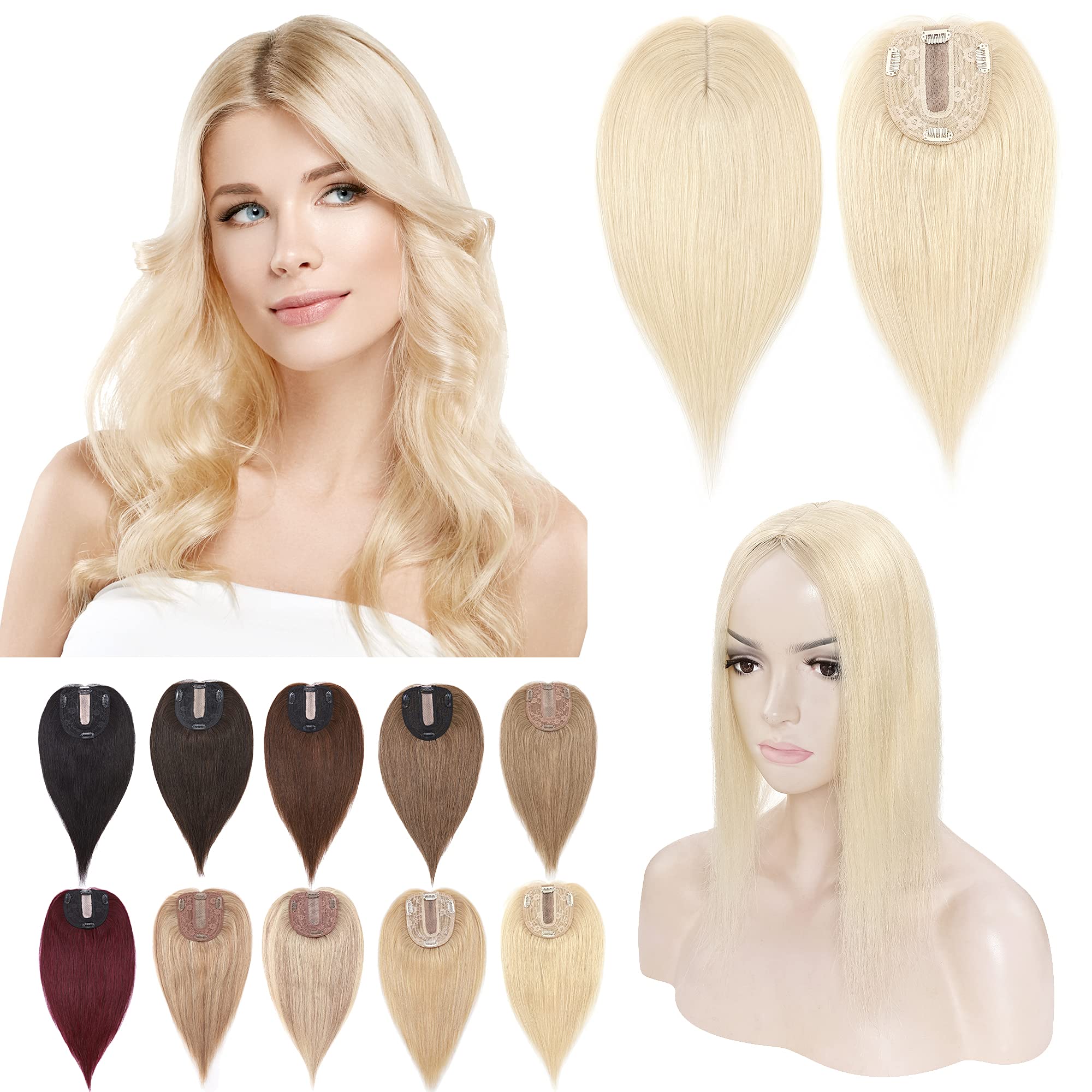 Buy SEGO Hair Toppers for Women Human Hair Topper No Bangs 130 Density