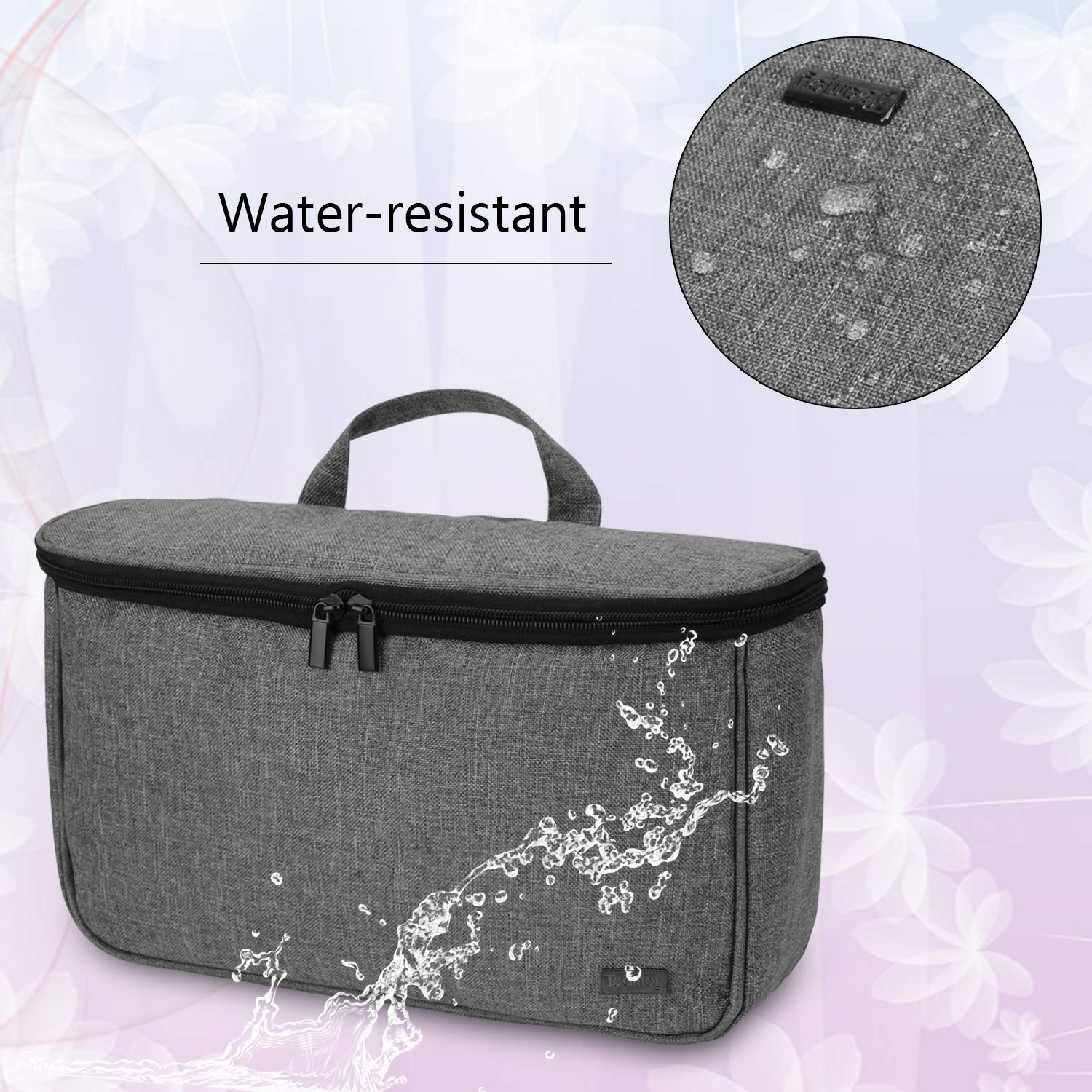 Teamoy Bolsa Viaje de Rizador de Pelo, Organizadora de Viaje para Accesorios Styler, Bolsa Cepillo Rizador de Pelo, Bolsa para Rizador Secador, Gris — view 6