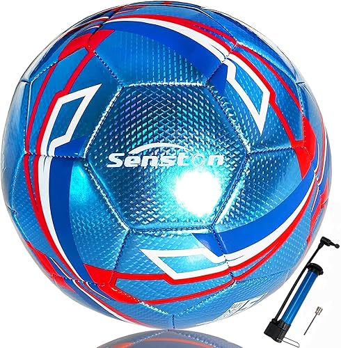 Senston Balón de fútbol tamaño 5 para niños y adultos pelotas de fútbol oficiales con bomba