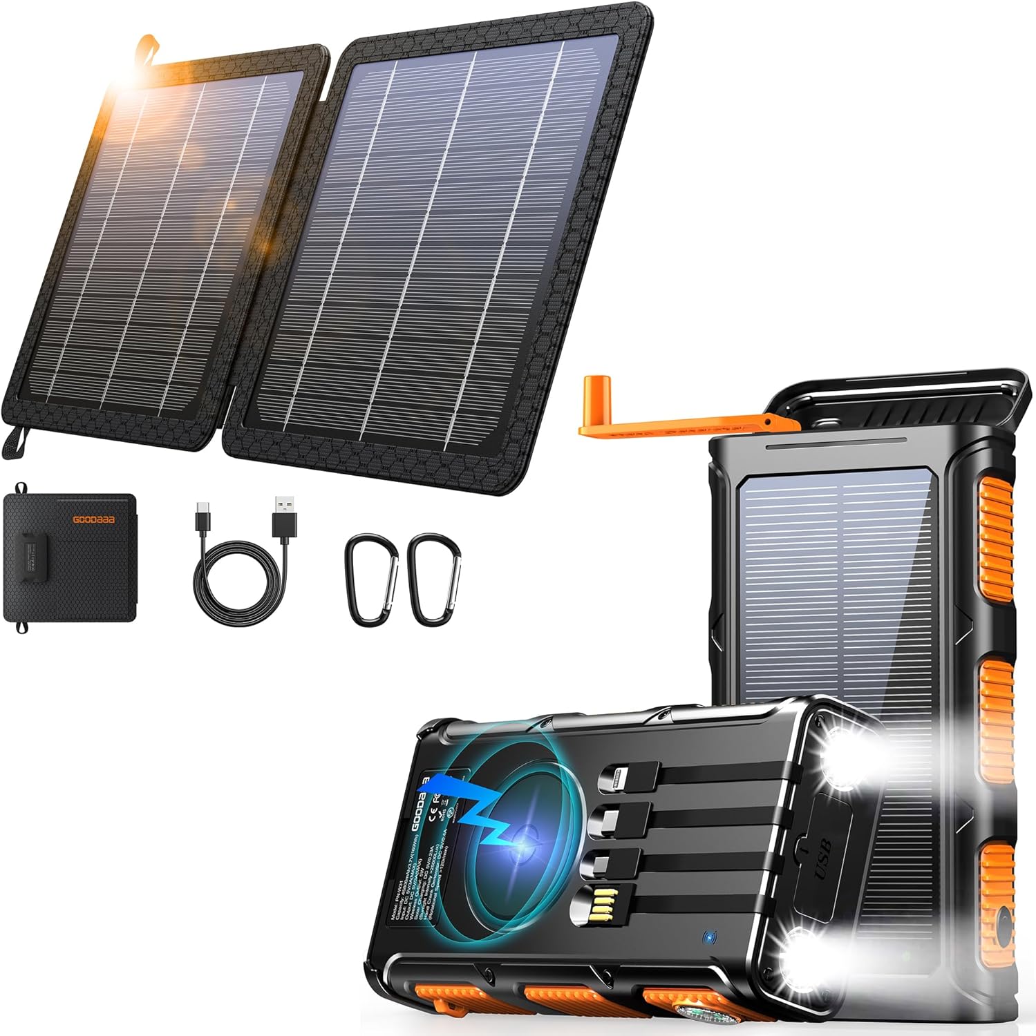 GOODaaa 10W Portable Solar Charger With Dual USB Outputs Super Handy Foldable Size 24% High Conversion Efficiency Solar Panels, Waterproof & Dustproof & Shockproof, Universal Compatibility - View #2