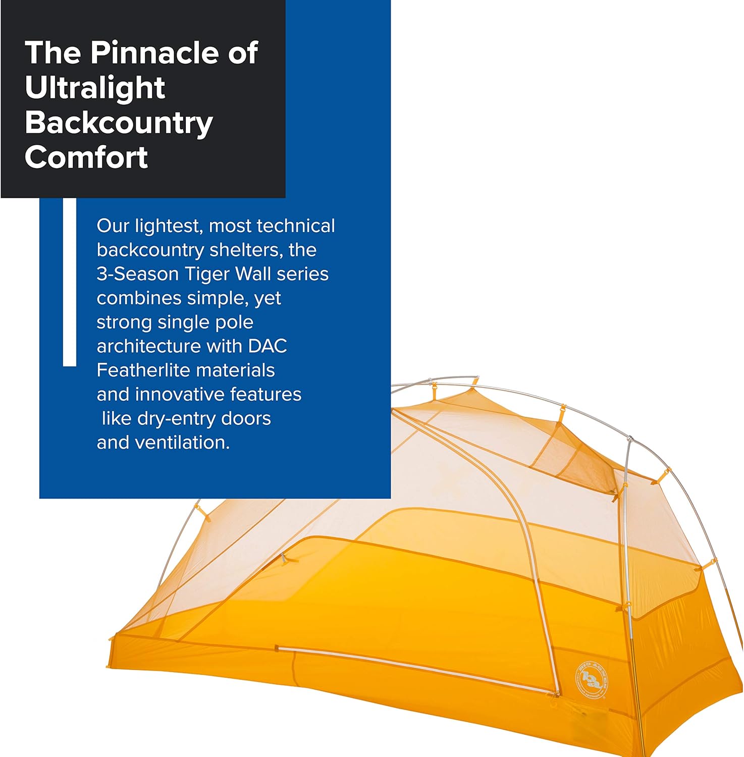 Big Agnes Unisex'S Tiger Wall Tent, Grey/Gold, One Size