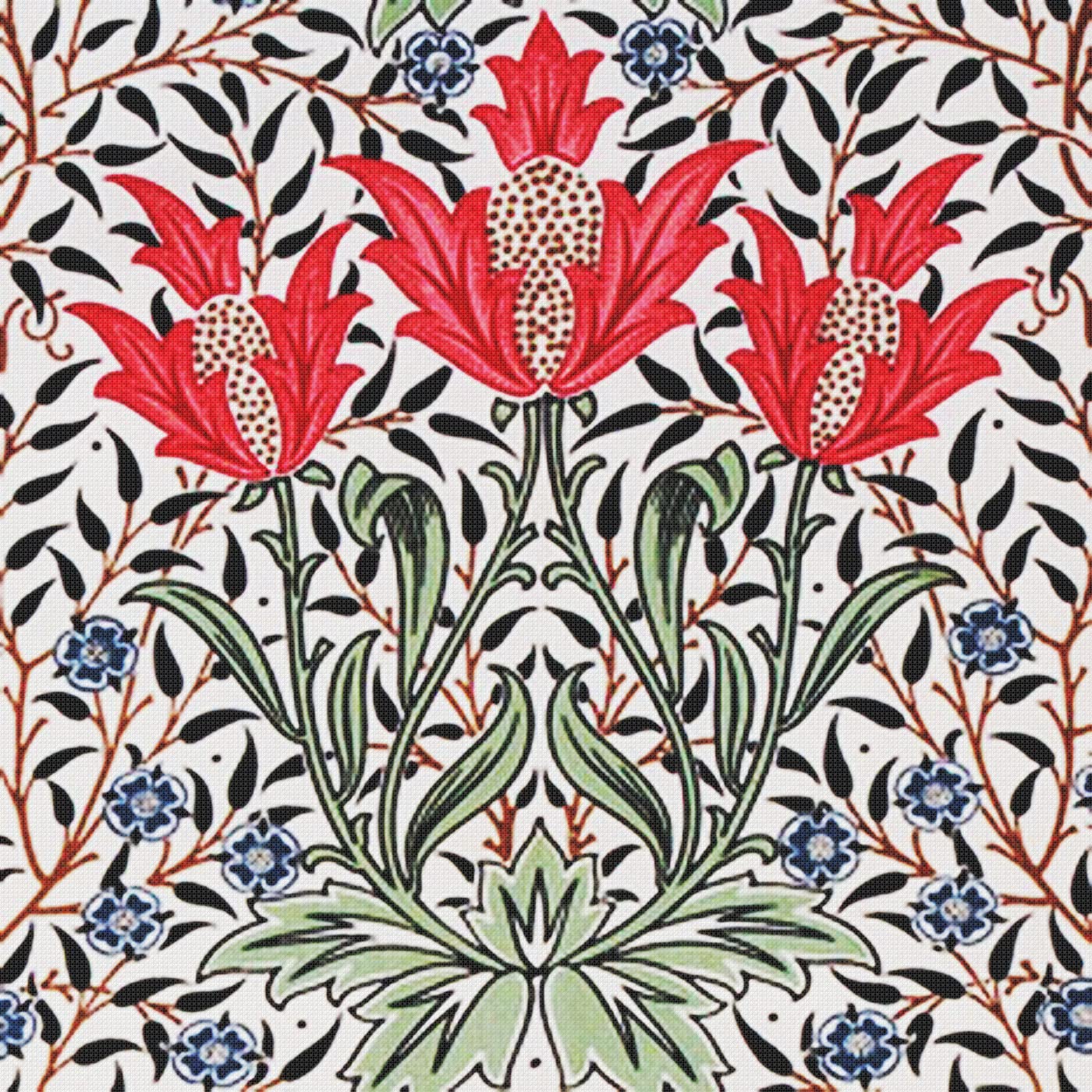 Orenco Originals William Morris Red Tulip 14 Count -Counted Cross Stitch Patterns