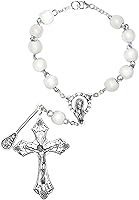 Vista 17 de Sport One Decade Pocket or Auto (contiene cierre para colgar) Rosario – Incluye tarjeta santa de San Sebastián (Santo de los Atletas) – Comunión