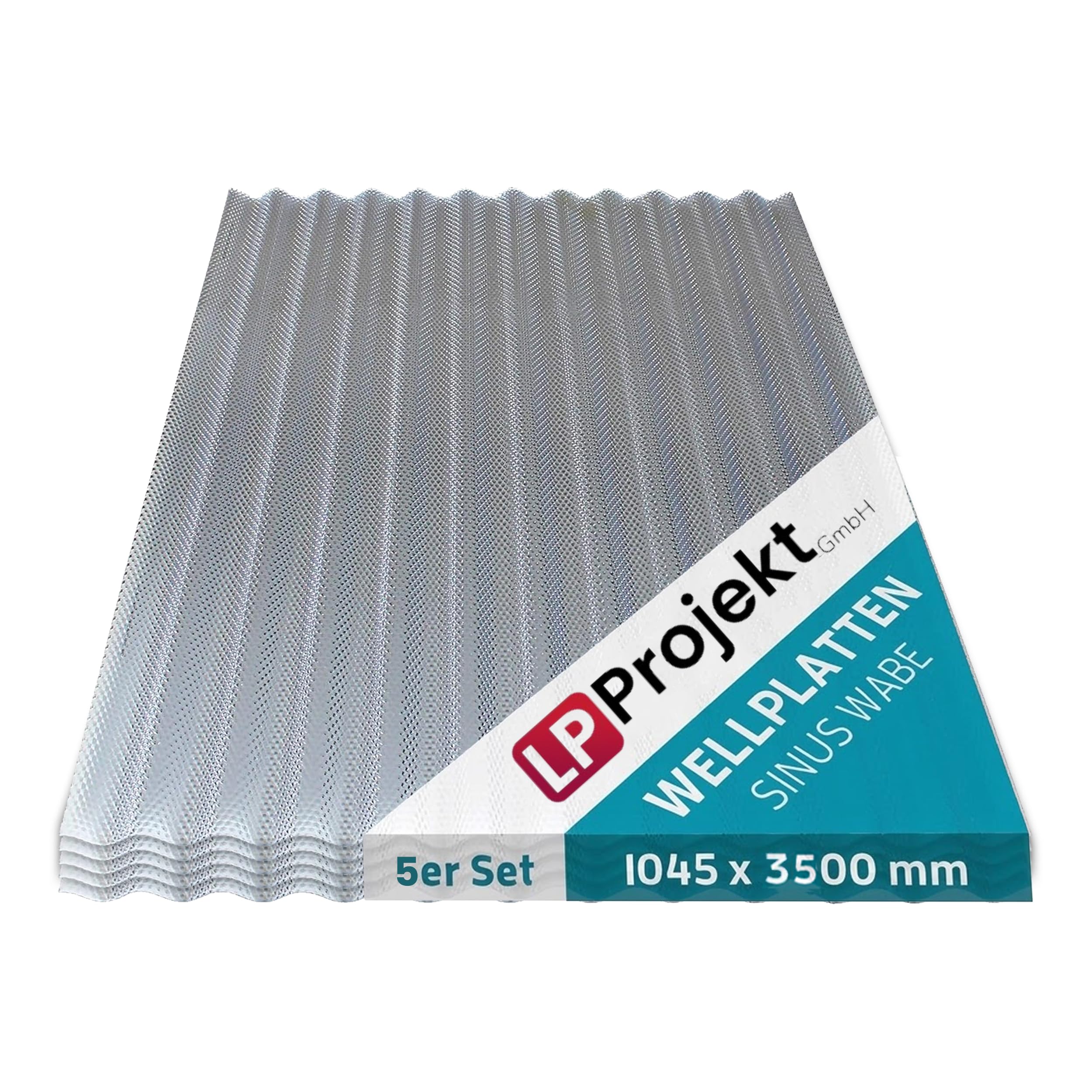 LP Projekt Wellplatten 5er Satz klar 104,5 × 350 cm UV beständig Wetterfeste Dachplatten