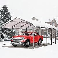 Wisteria Lane 12x20 FT Heavy Duty Metal Carport Canopy - Reinforced Galvanized Frame, Leak-Proof Roof for Trucks, Boats, Tractors, All-Weather Protection, Dark Gray