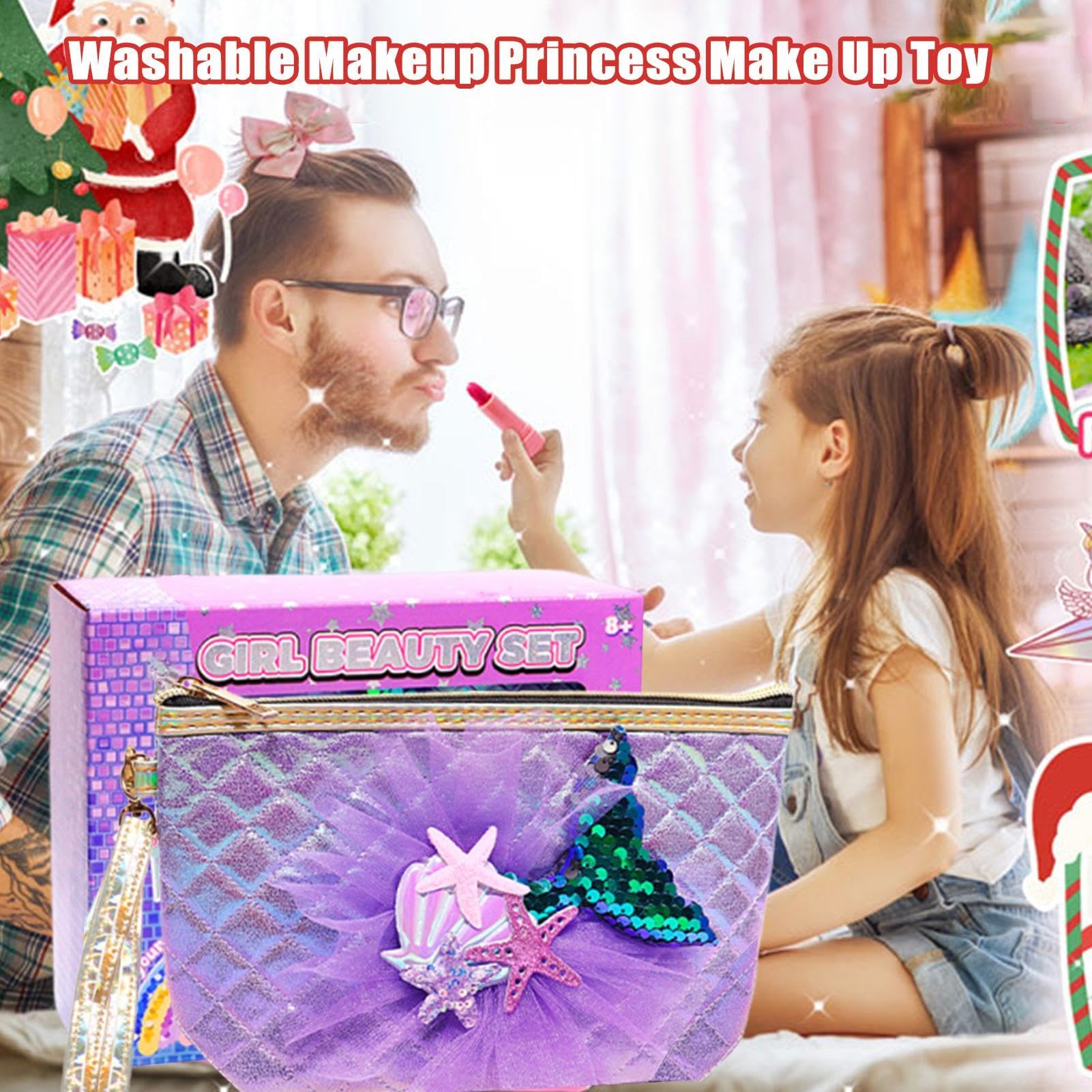 Kinder Make-up Set 26-Teiliges Echt Waschbares Kosmetik-Set Im