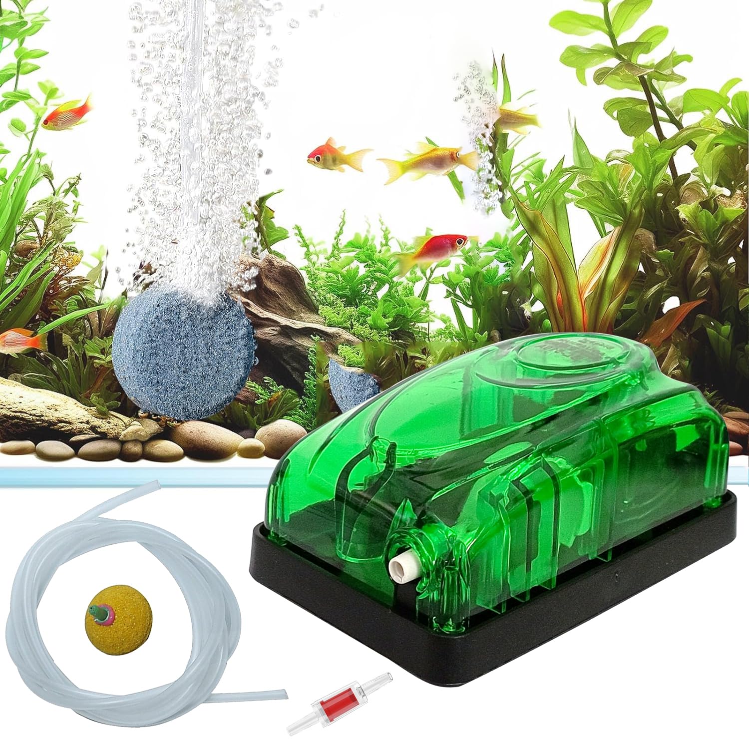 Jainsons Pet Products Blue Pet BL-510A Silent Fish Tank Oxygen Pump with 3 Meter Air Tube and 1 Air Stone | 1 Non Return Check Valve 3.5 W, Single Outlet Air Pump, F.Max 3.5L/min (B0D7W22KRF) Amazon Price History, Amazon Price Tracker