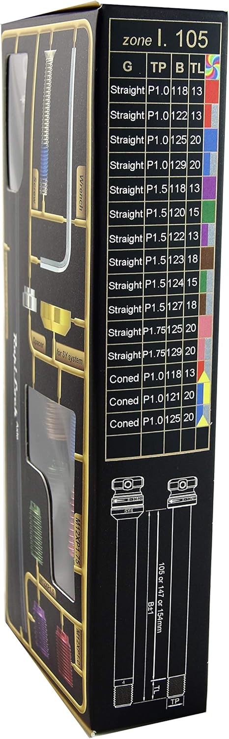 Through Axle Roaddisc, Gravel, Cyclocross, or Mountain Bikes, M12XP1.0/P1.5/P1.75 for 60 Different Combination