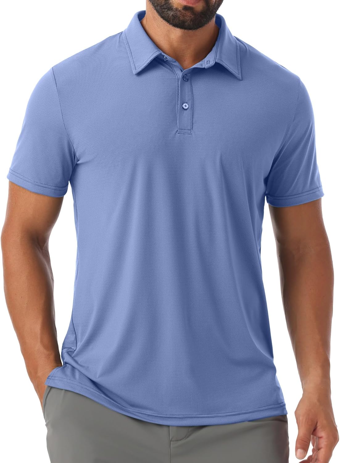 Askdeer Men's Polo Shirts Short Sleeve Performance Golf Shirts Lightweight Moisture Wicking Active T-Shirts