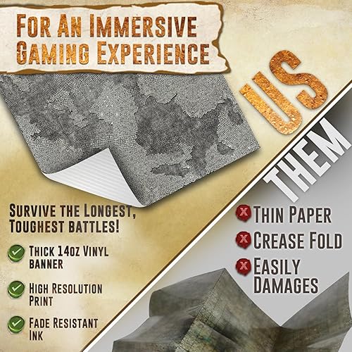 Miniatura 5 de Melee Mats Tapete de batalla de vinilo de 44 x 60 pulgadas para juegos de mesa Warhammer 40k Terrain y DND - Mapa de batalla detallado - Juego