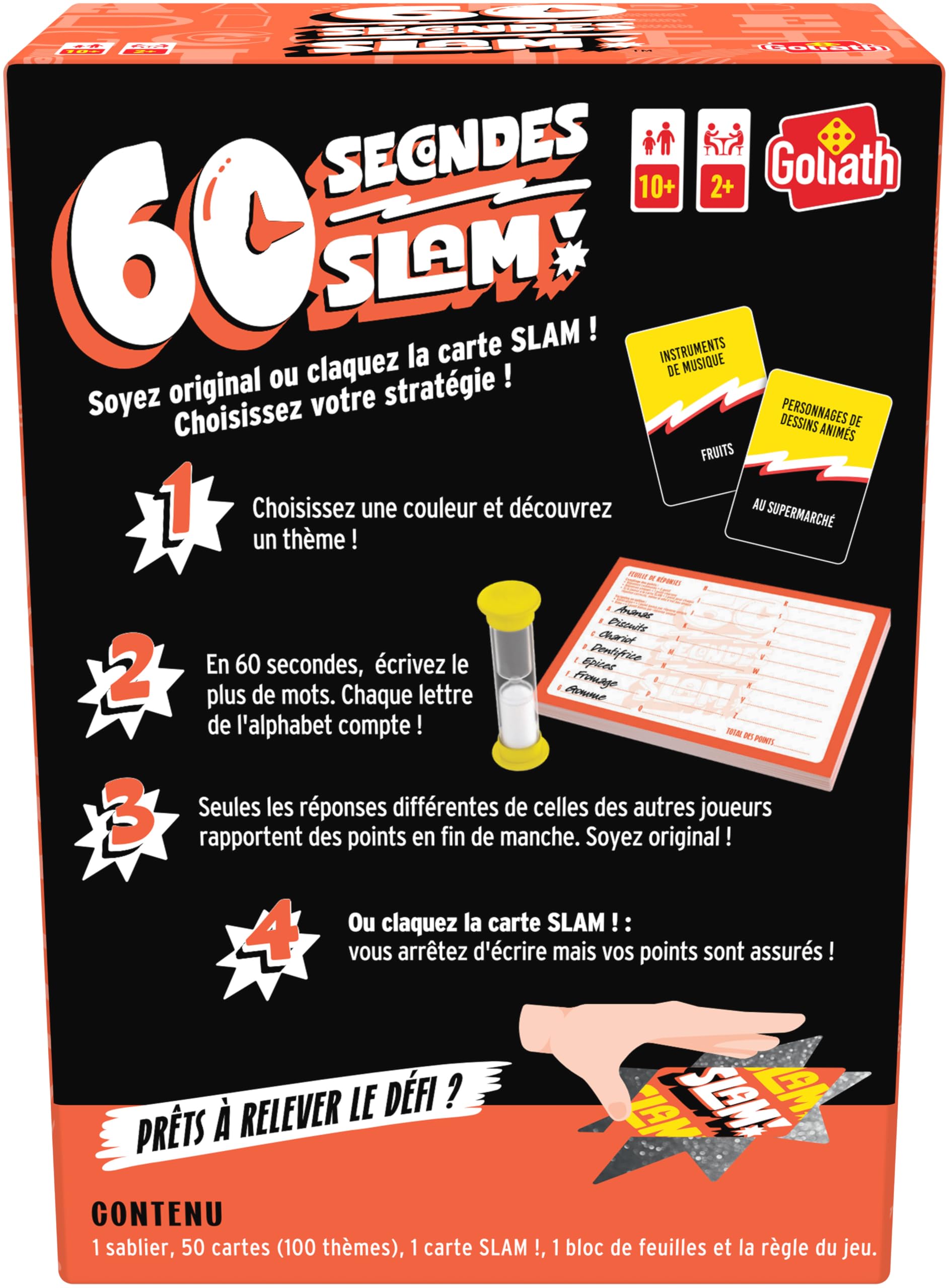 Goliath – 60 Secondi Slam – Gioco d'Atmosfera di Velocità & Lettere – per Adulti e Bambini a partire dagli 8 anni – Piccolo vassoio rivisitato – Sfida Temporizzata 1 Min – Gioco da tavolo Formato