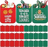 Vista 13 de Hoolerry 20 Piezas Agarraderas para Ollas con Bolsillo Sublimación 7x9'' Algodón Agarraderas para Ollas de Horno a Granel con Lazos Colgantes Rojo