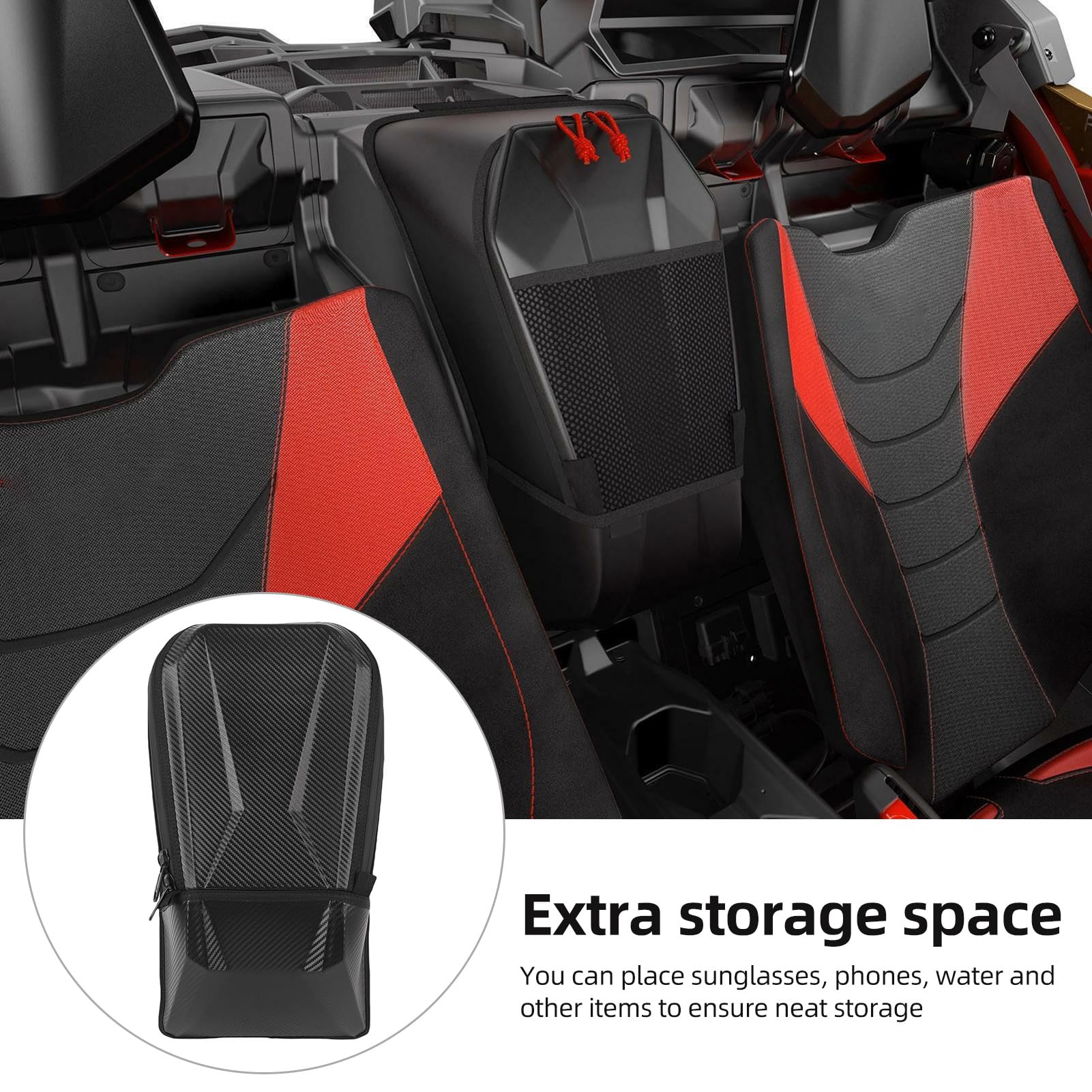 Bolsa de almacenamiento de asiento de consola Center UTV, organizador de prueba de abrasión a prueba de amortiguadores de nylon duro para Eva para Maverick X3 900 X DS Turbo R